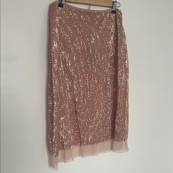 Anthropologie Rose Sequin Pencil Skirt - Picture 4 of 6